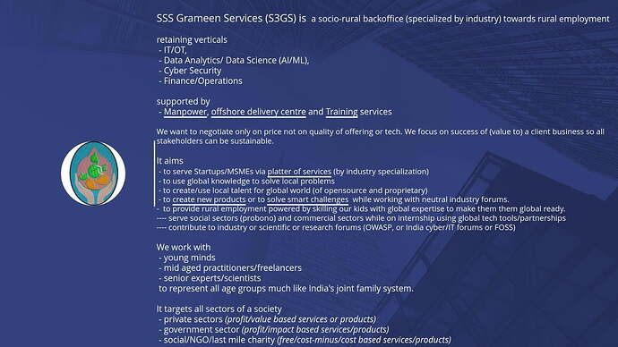 Slide 2 of Startup - SSS Grameen Services v0.60S - Extract