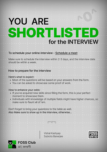email shortlisted