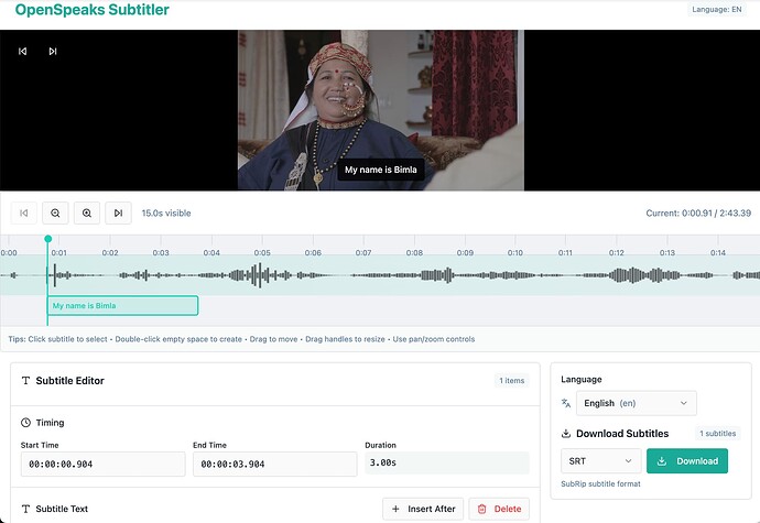 OpenSpeaks Subtitler Prototype