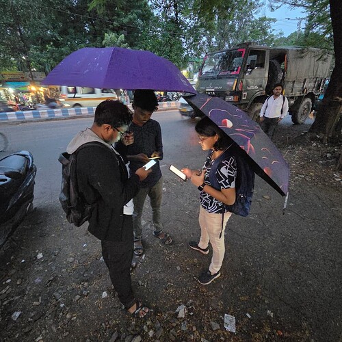 The sheer dedication, mapping even in the rain lol